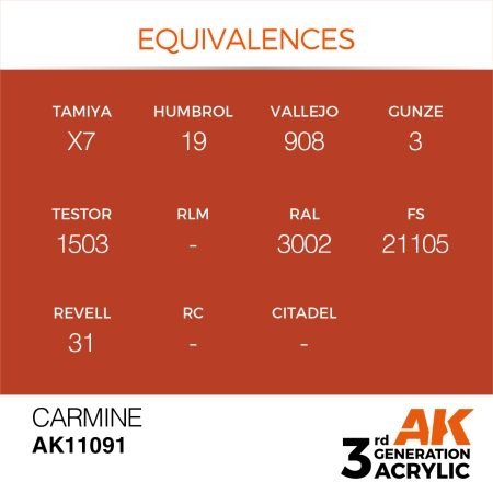 AK Interactive AK11091 CARMINE – STANDARD 17ml – Bild 3