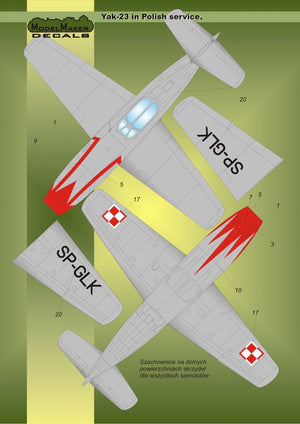 ModelMaker Decals D48019 Yak-23 in Polish service 1/48 – image 3