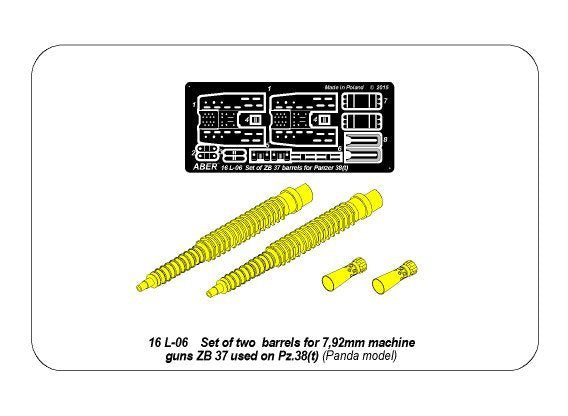 Aber 16L-06 Zestaw dwóch luf ZB 37 do czołgu Pz 38(t) / Set of two barrels ZB 37 for Panzer 38(t) 1/16 – Bild 13