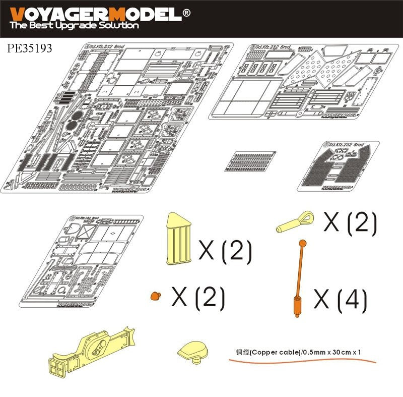 Voyager Model PE35193 WWII German Sd.Kfz.232 8 ROD early version for TAMIYA Kit 1/35 – imagen 2