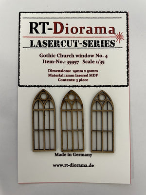 RT-Diorama 35957 Gothic Church window No.4 (3pcs) 1/35