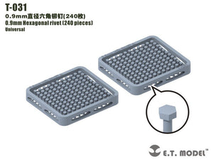Rivet hexagonal ET modèle T-031 0,9 mm (240 pièces) (rivets)