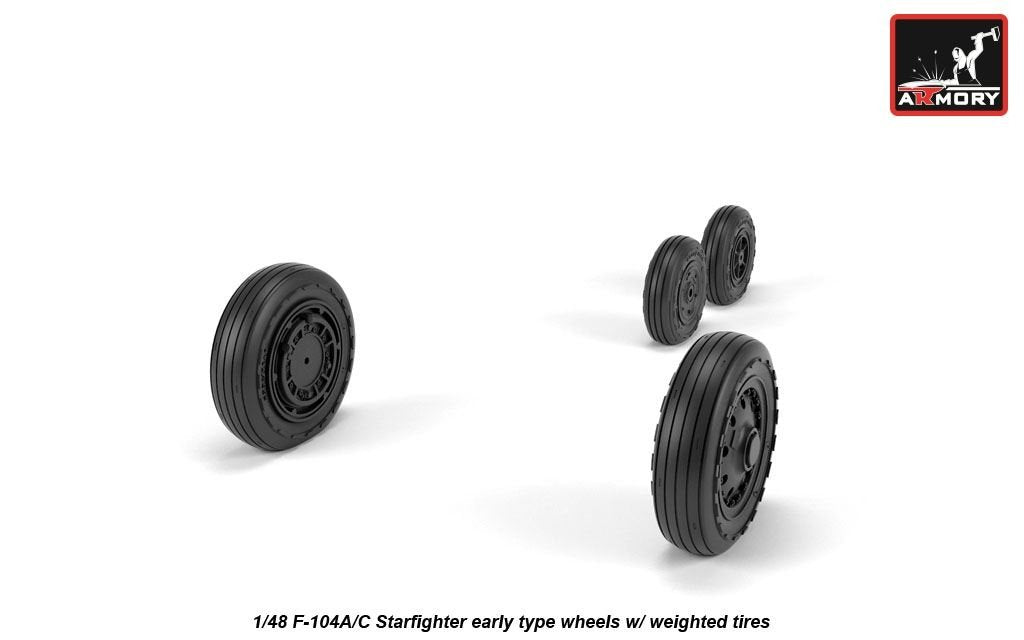 Armory Models AW48317 F-104A/C Starfighter early wheels, w/ optional nose wheels, weighted 1/48 – Bild 5