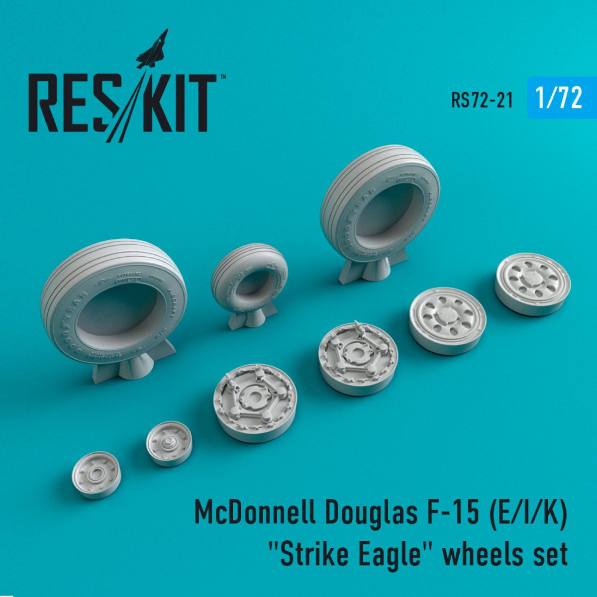 RESKIT RS72-0021 F-15 (E,I,K) "STRIKE EAGLE" WHEELS SET 1/72