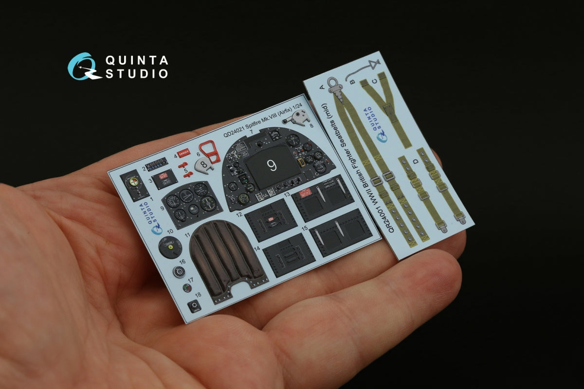 Quinta Studio QD24021 Spitfire Mk.VIII 3D-Printed &amp;amp; coloured Interior on decal paper (Airfix) 1/24 – imagen 3