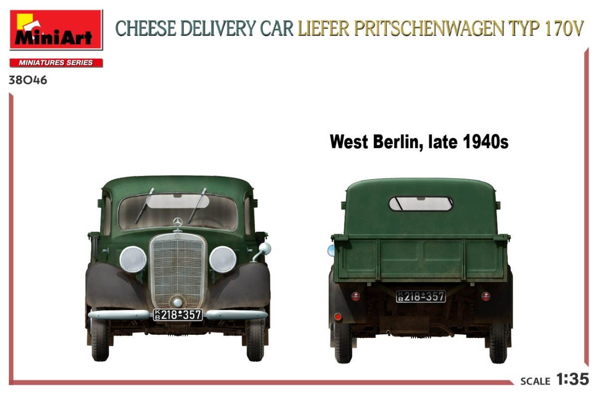 MiniArt 38046 CHEESE DELIVERY CAR LIEFER PRITSCHENWAGEN TYP 170V 1/35 – imagen 3