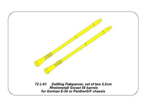 Aber 72L-61 Dwie lufy 5,5cm do niemieckich Zwilling Flakpanzers / Two 5,5cm barrels for German Zwilling Flakpanzers 1/72 – imagen 5