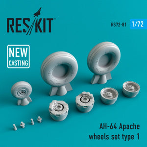 RESKIT RS72-0081 AH-64 &amp;quot;APACHE&amp;quot; WHEELS SET TYPE 1 1/72