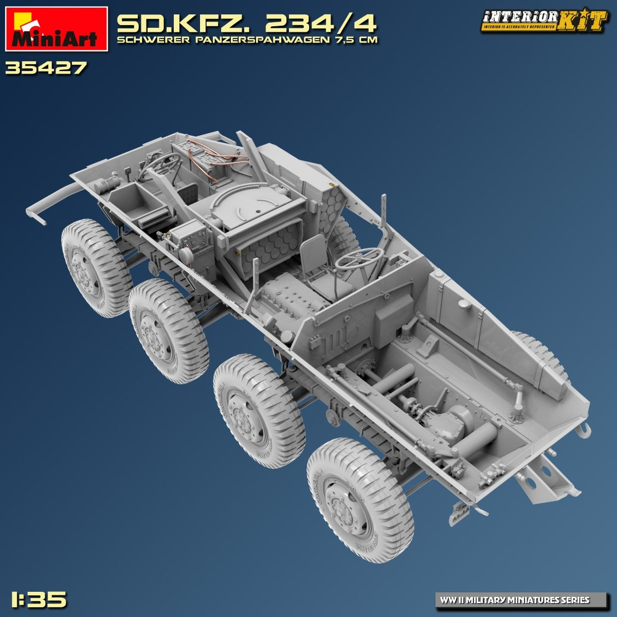 MiniArt 35427 Sd.Kfz. 234/4 SCHWERER PANZERSPÄHWAGEN 7,5 cm. KIT INTÉRIEUR 1/35 – image 18