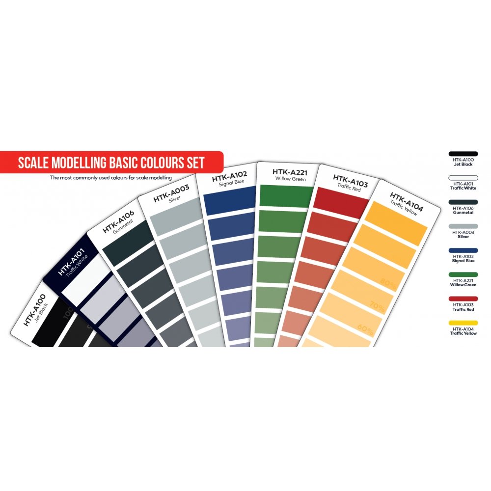 Hataka HTK-AS100 Scale Modelling Basic Colours set (8x17ml) – imagen 3