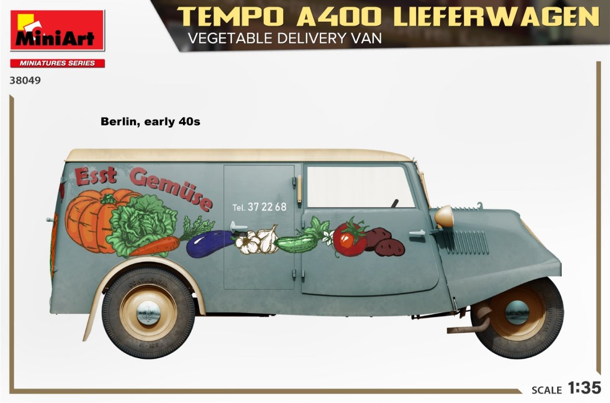 MiniArt 38049 TEMPO A400 LIEFERWAGEN. VEGETABLE DELIVERY VAN 1/35 – Bild 3