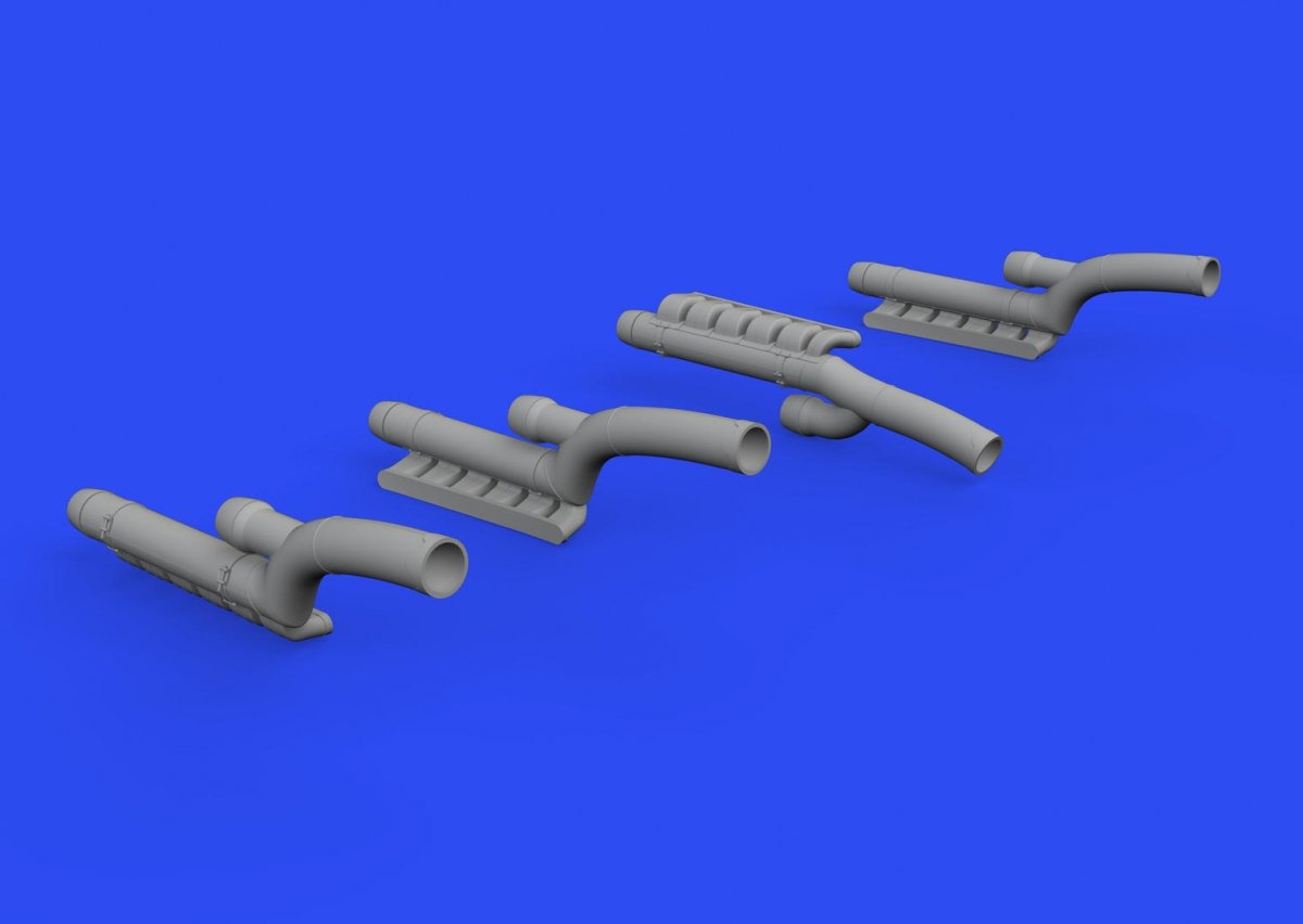 Cheminées d&amp;#39;échappement Eduard 648606 pour Bf 110G-4 au 1/48 – image 2