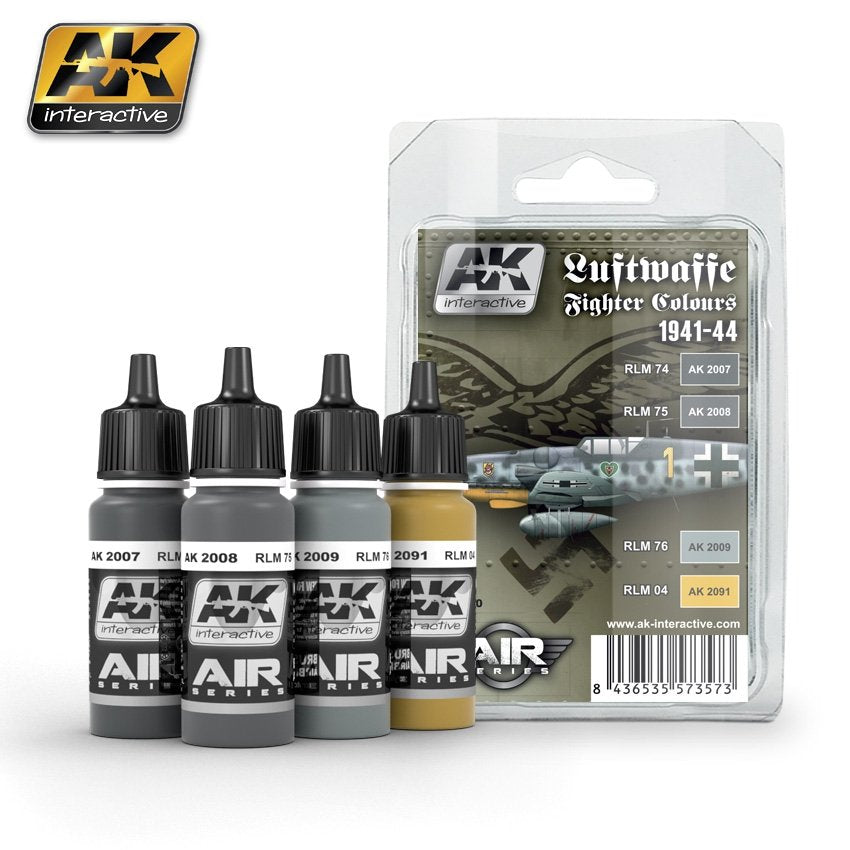 AK Interactive AK2090 Couleurs des chasseurs de la Luftwaffe 1941-44 4x17ml