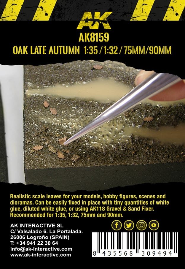 AK Interactive AK8159 OAK LATE AUTUMN LEAVES 75MM / 90MM 1/32 1/35 – zdjęcie 3