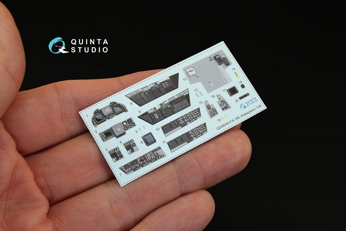 Intérieur imprimé en 3D et coloré sur papier décalcomanie Quinta Studio QD48049 F/A-18E (pour maquette Hasegawa) 1/48 – image 7