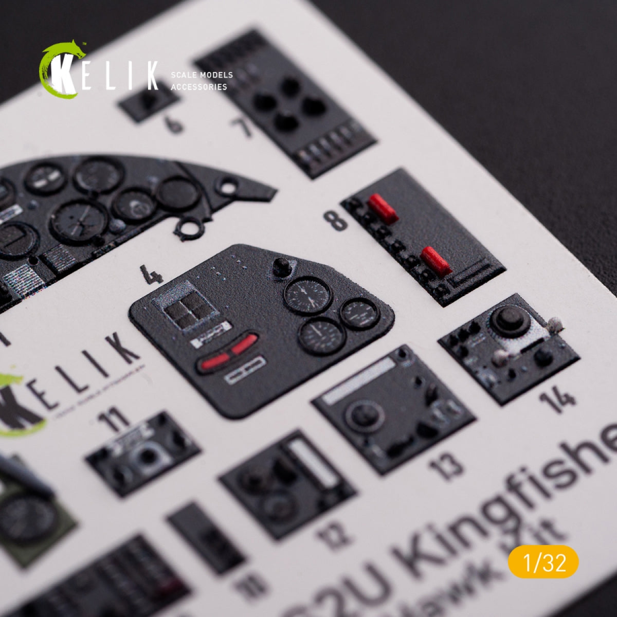 KELIK K32018 OS2U Kingfisher - Interior 3D Decal for Kitty Hawk/Zimi models kit 1/32 – imagen 7