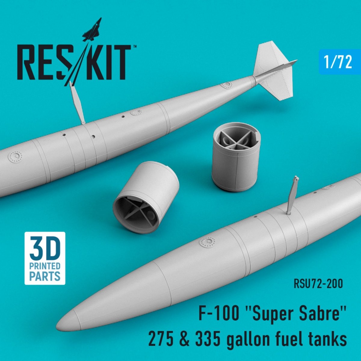 RESKIT RSU72-0200 F-100 « SUPER SABER » RÉSERVOIRS DE CARBURANT DE 275 ET 335 GALLONS 1/72