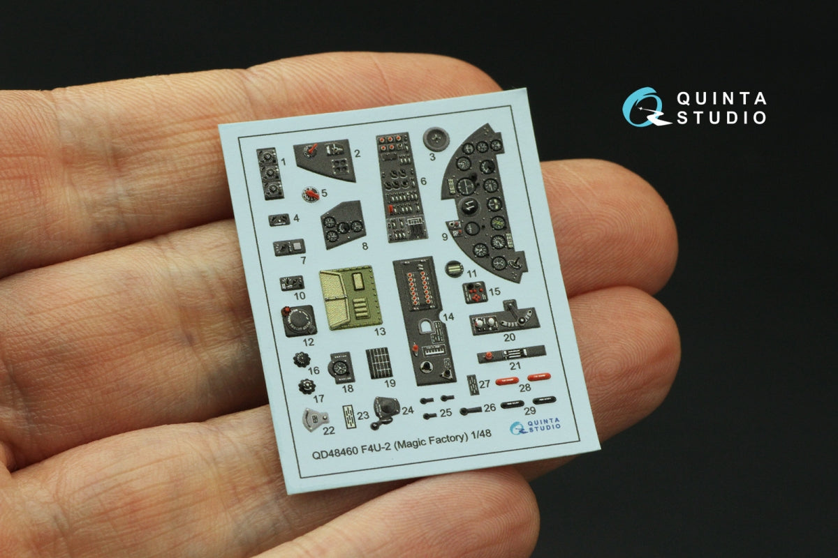 Quinta Studio QD48460 F4U-2 Corsair 3D-Printed coloured Interior on decal paper (Magic Factory) 1/48 – Bild 3