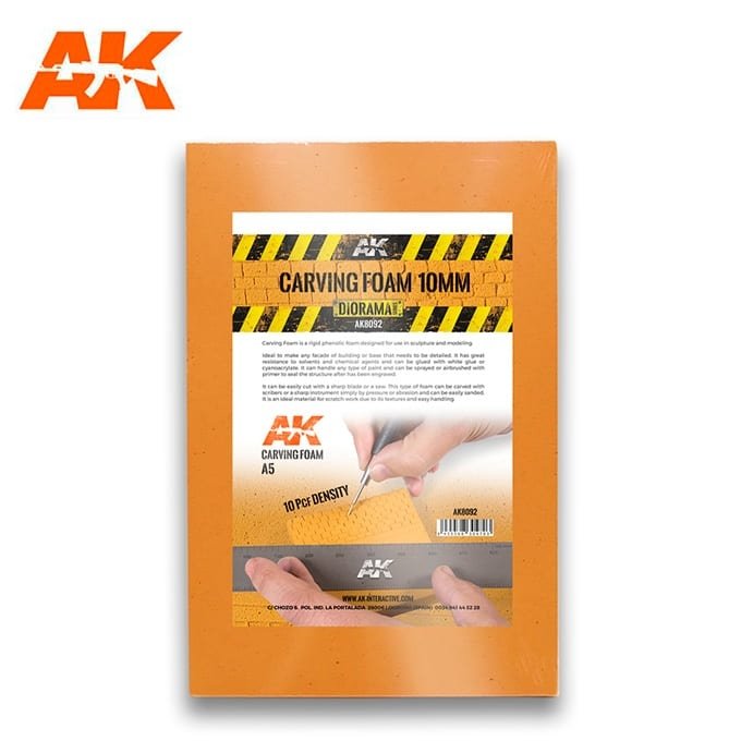 AK Interactive AK8092 CARVING FOAM 10MM A5 SIZE (pianka do rzeźbienia)