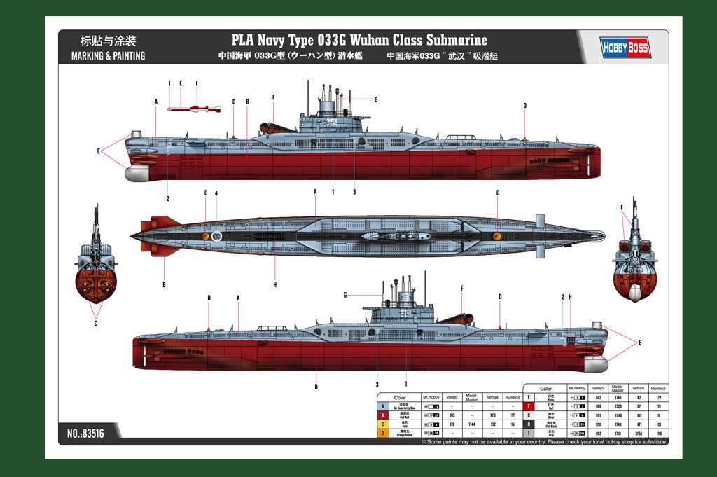 Hobby Boss 83516 PLA Navy Type 033G Wuhan Class 1/350 – imagen 4