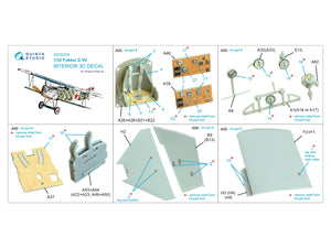 Intérieur imprimé en 3D et coloré pour Fokker D.VII (Wingnut Wings) - Quinta Studio QD32239, échelle 1/32 – image 13