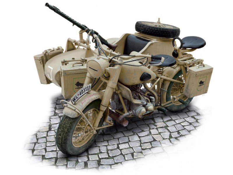 Italeri 7403 German Military Motorcycle with side car 1/9 – immagine 2