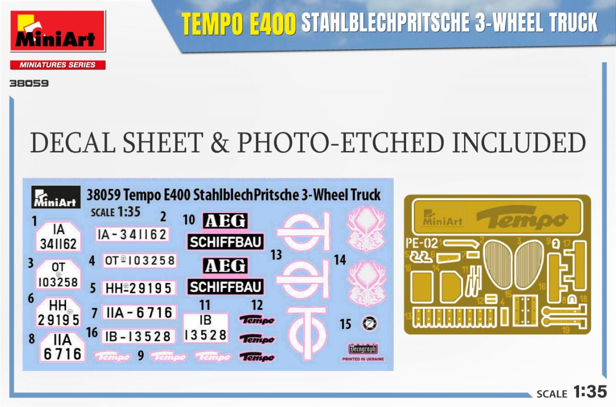 MiniArt 38059 TEMPO E400 STAHLBLECHPRITSCHE 3-WHEEL TRUCK 1/35 – image 2