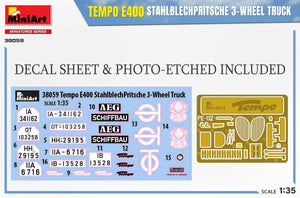 MiniArt 38059 TEMPO E400 STAHLBLECHPRITSCHE 3-WHEEL TRUCK 1/35 – image 2