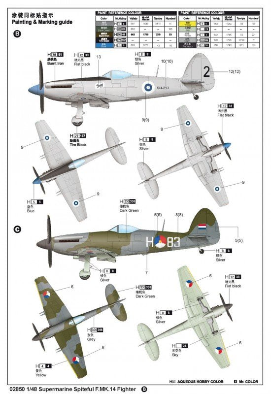 Trumpeter 02850 Supermarine Spiteful F.MK.14 Fighter 1/48 – imagen 3