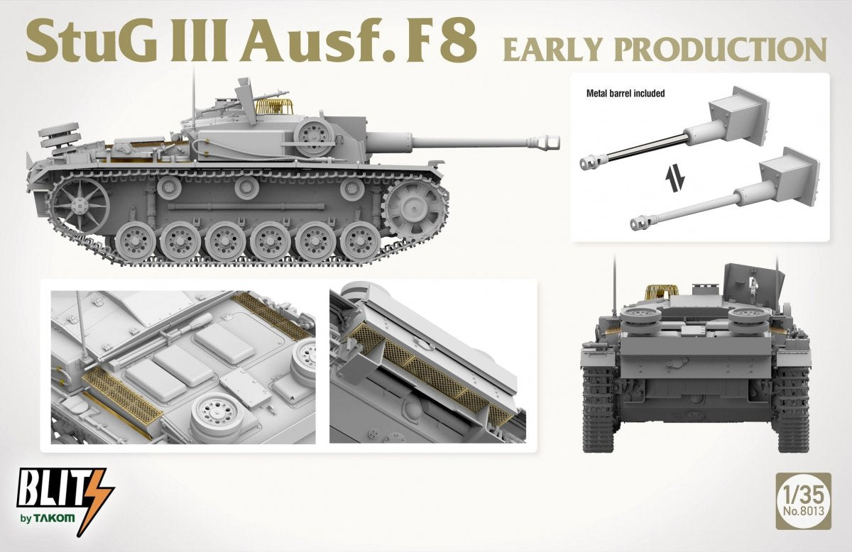 Takom 8013 Stug III Ausf.F8 Early Production 1/35 – imagen 3