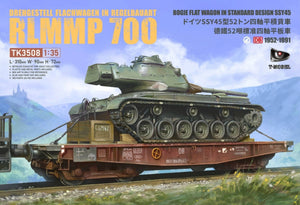 T-Model TK3508 Drehgestell Flachwagen in Regelbauart RLMMP700 (1952-1991) 1/35