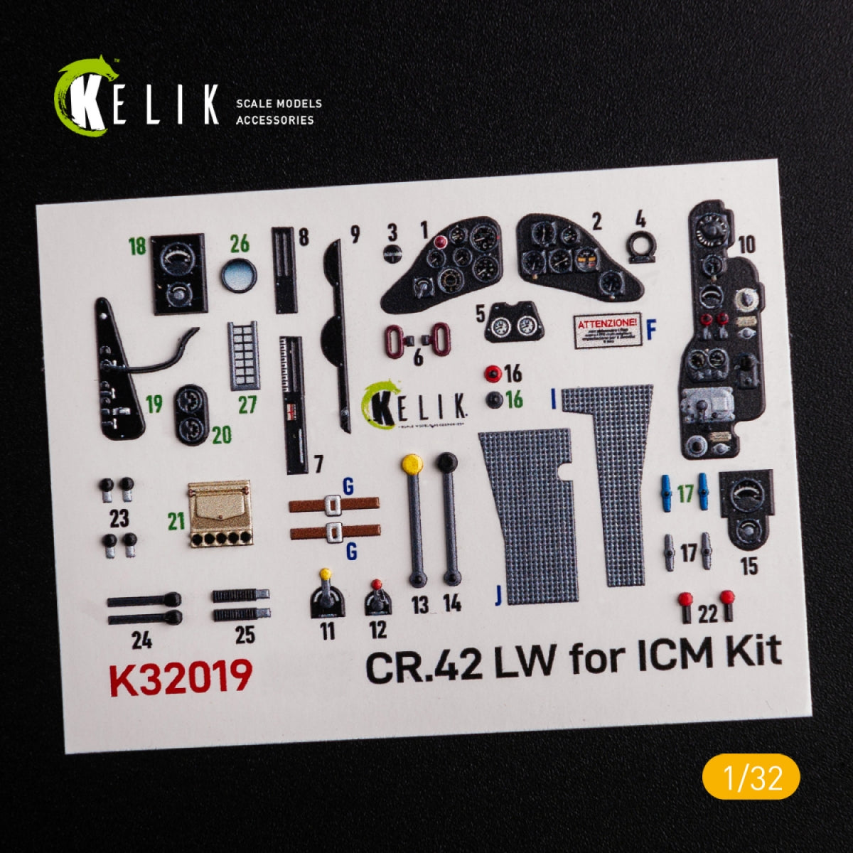 KELIK K32019 CR.42 LW - Interior 3D Decal for ICM kit 1/32 – immagine 2