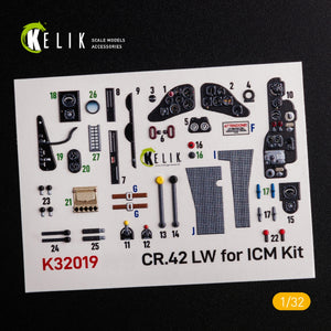 KELIK K32019 CR.42 LW - Interior 3D Decal for ICM kit 1/32 – immagine 2