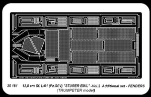 Aber 35181 German tank destroyer 12,8 cm Sf. L/61 (Pz.Sf.V) Sturer Emil- vol. 2 - additional set - fenders 1/35 – Bild 4