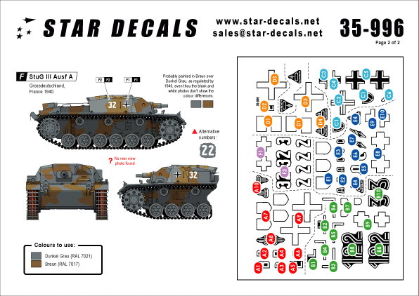 Star Decals 35-996 STURM 4 StuG III Ausf B 1/35 – immagine 2