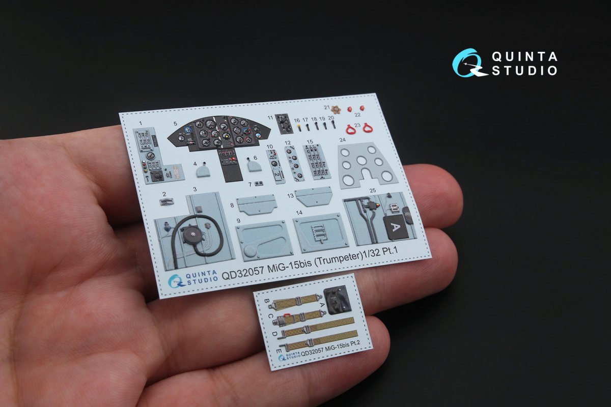 Intérieur imprimé en 3D et coloré sur papier décalcomanie Quinta Studio QD32057 MiG-15bis (pour maquette Trumpeter) 1/32 – image 3