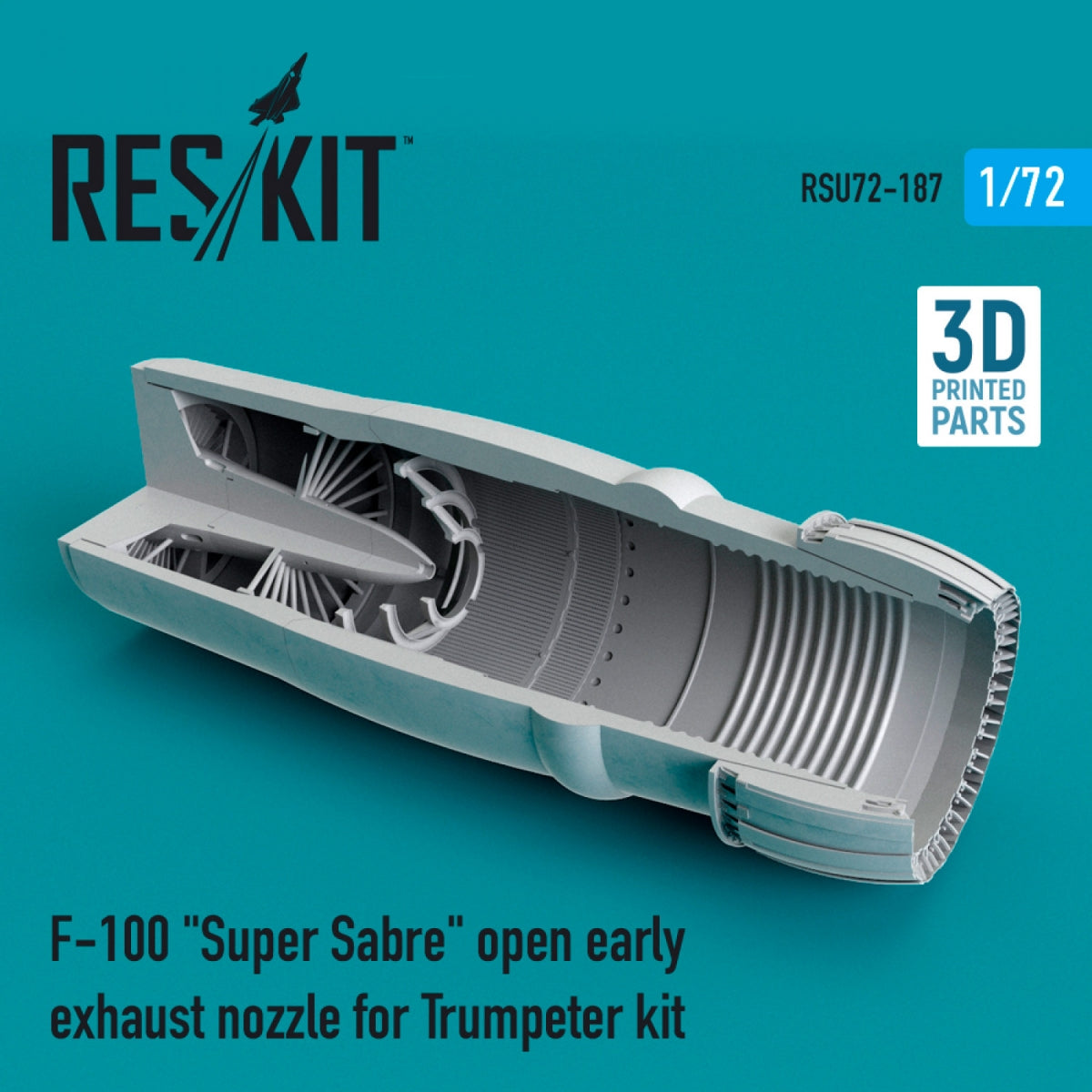 RESKIT RSU72-0187 F-100 &amp;quot;SUPER SABRE&amp;quot; OPEN EARLY EXHAUST NOZZLE FOR TRUMPETER KIT 1/72 – imagen 2