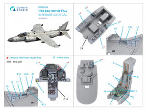 Quinta Studio QD48344 Sea Harrier FA.2 3D-Printed &amp;amp; coloured Interior on decal paper (Kinetic) 1/48 – Bild 8