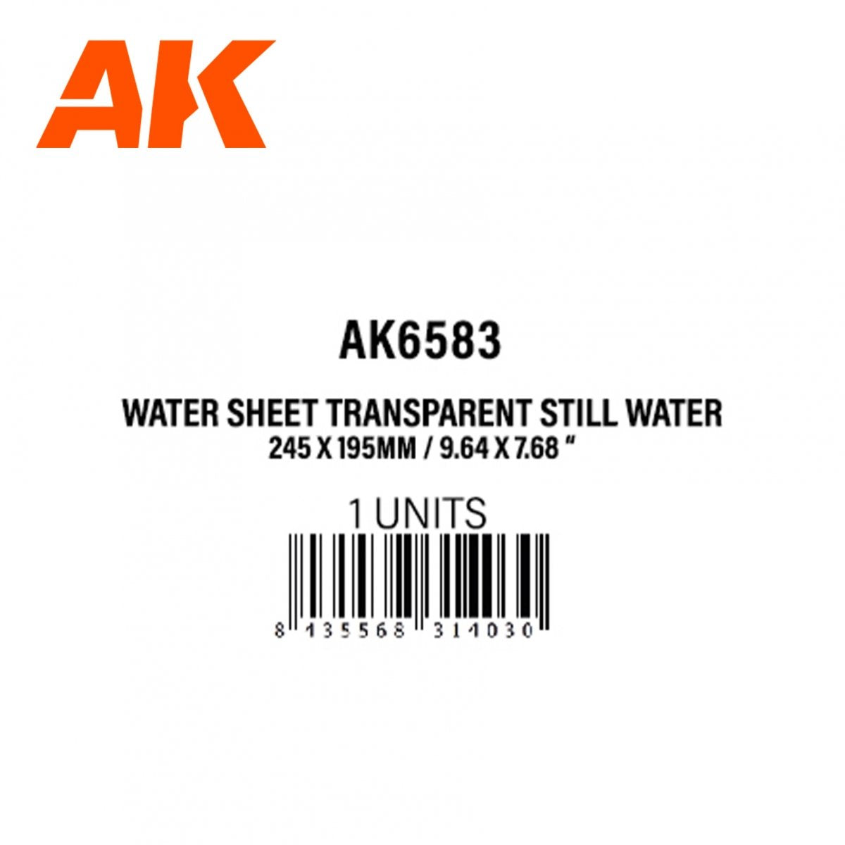 AK Interactive AK6583 FEUILLE D&amp;#39;EAU TRANSPARENTE EAU STAGNANTE 245 X 195MM / 9,64 X 7,68 “ – FEUILLE ACRYLIQUE TEXTURÉE – 1 UNITÉ – image 4