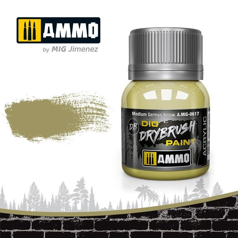 Ammo of Mig 0617 DRYBRUSH Medium German Yellow 40ml
