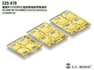 ET Model E35-079 US ARMY M1114 HUMVEE Interim Add Amour (For BRONCO Kit) (1/35)