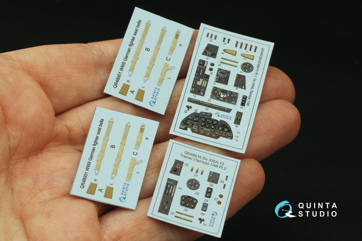 Intérieur imprimé en 3D et coloré sur papier décalcomanie Quinta Studio QD48515 Do 335A-12 Trainer (Tamiya) 1/48 – image 3