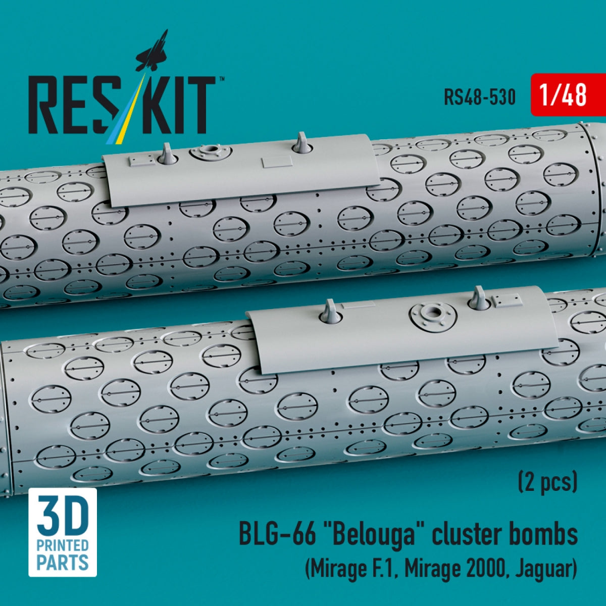 RESKIT RS48-0530 BLG-66 Bombes à fragmentation « Belouga » (2 pièces) (Impression 3D) 1/48  – image 3