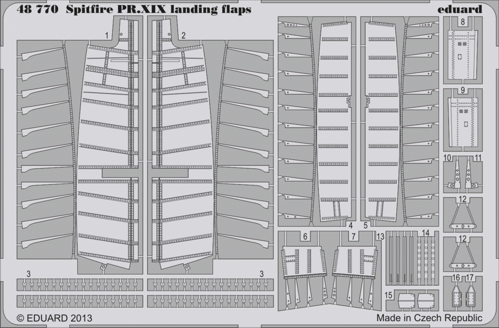Eduard 48770 Spitfire PR. XIX landing flaps 1/48 Airfix