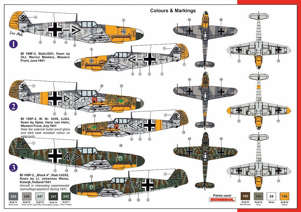 AZmodel AZ7531 Messerschmitt Bf-109F-4 Aces 1/72 – Bild 2