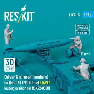 RESKIT RSF72-0072 Conducteur et aviateurs (moderne) (3 pièces) (Chariot élévateur MHU-83 D/E, position de chargement inférieure pour RSK72-0008) (Impression 3D) 1/72 – image 2