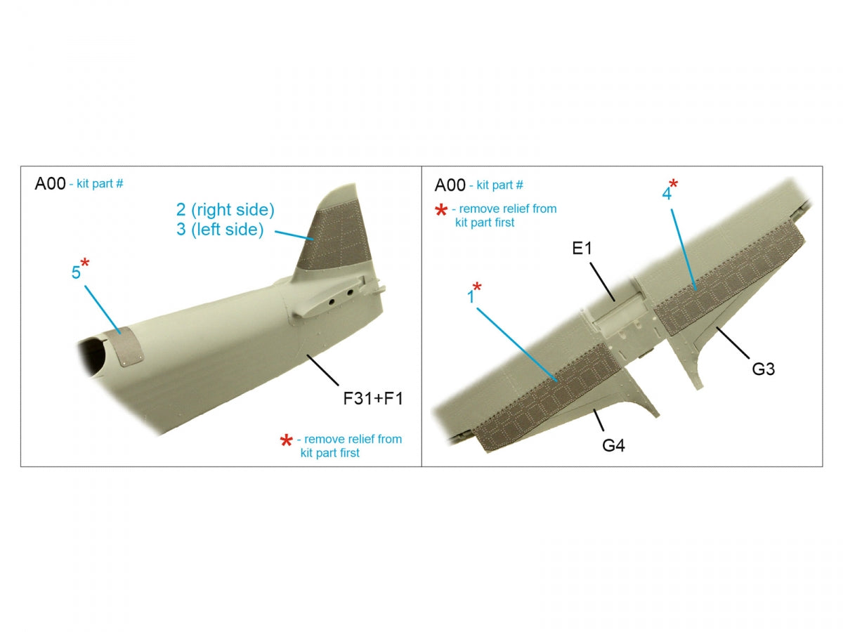 Quinta Studio QP48031 Yak-9T Flaps and panels (Zvezda) 1/48 – imagen 2