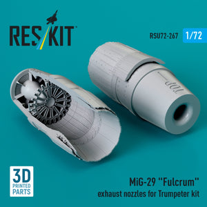 RESKIT RSU72-0267 Tuyères d&amp;#39;échappement MiG-29 « Fulcrum » pour maquette Trumpeter (impression 3D) 1/72 – image 2