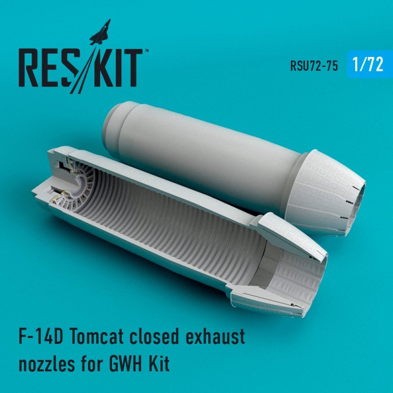 RESKIT RSU72-0075 Buses d'échappement fermées pour F-14D Tomcat, maquette Great Wall Hobby au 1/72