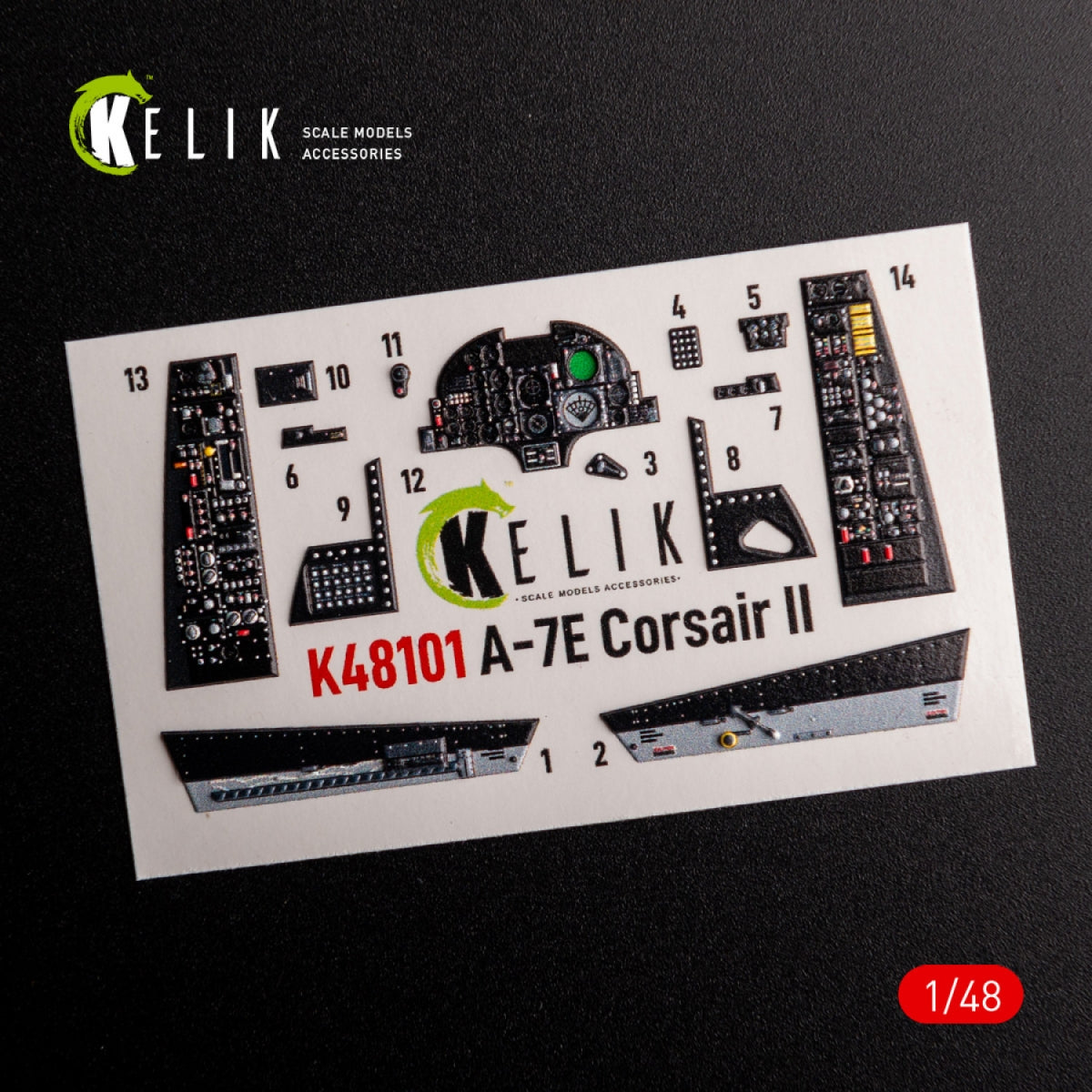 KELIK K48101 A-7E Corsair II- interior 3D decals for HobbyBoss kit 1/48 – immagine 2